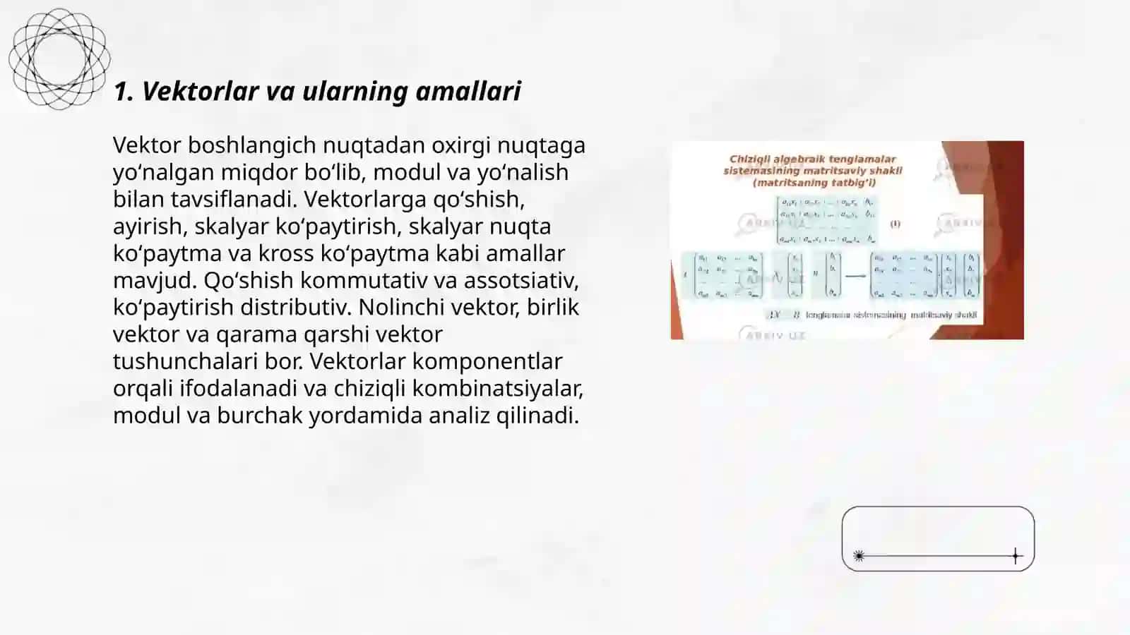 Chiziqli algebra elementlari 3