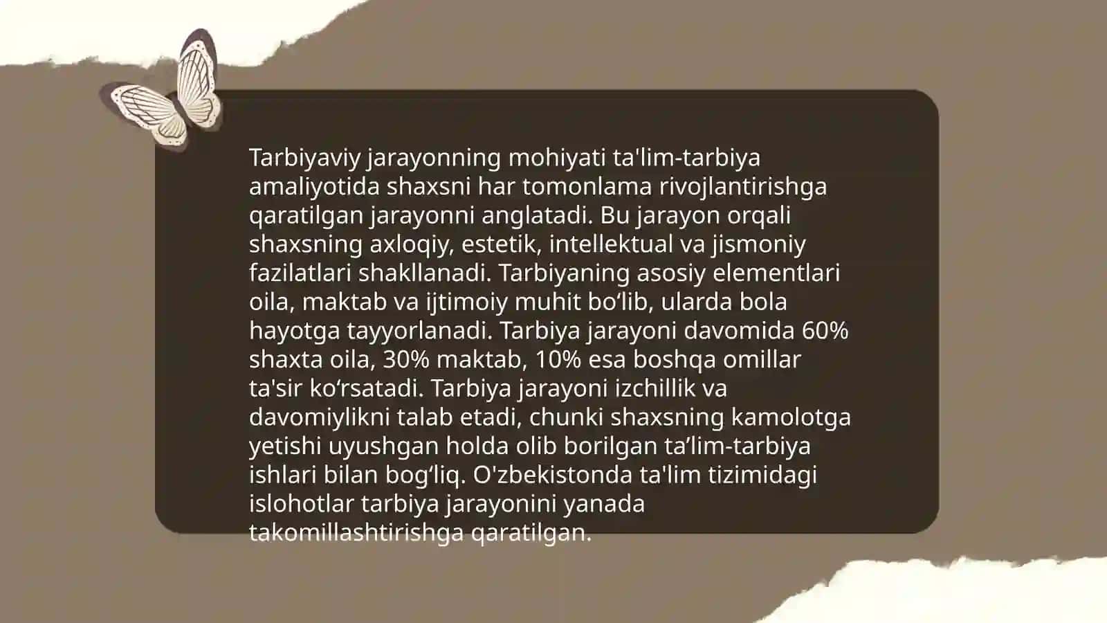 Tarbiya jarayonining oʻziga xos xususiyatlari 3