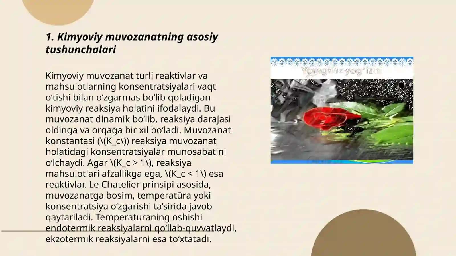 Kimyoviy muvozanat va unga ta'sir etuvchi omillar 3