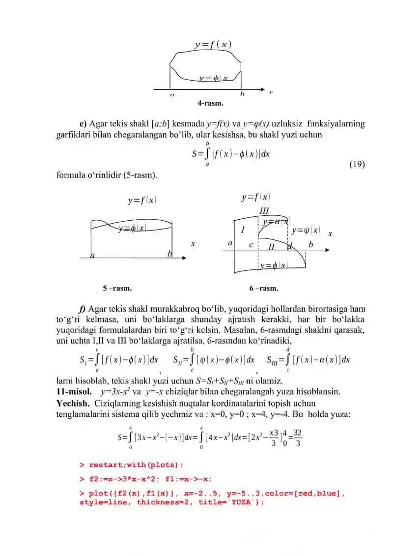 Aniq integralning geometrik tadbiqlari 3