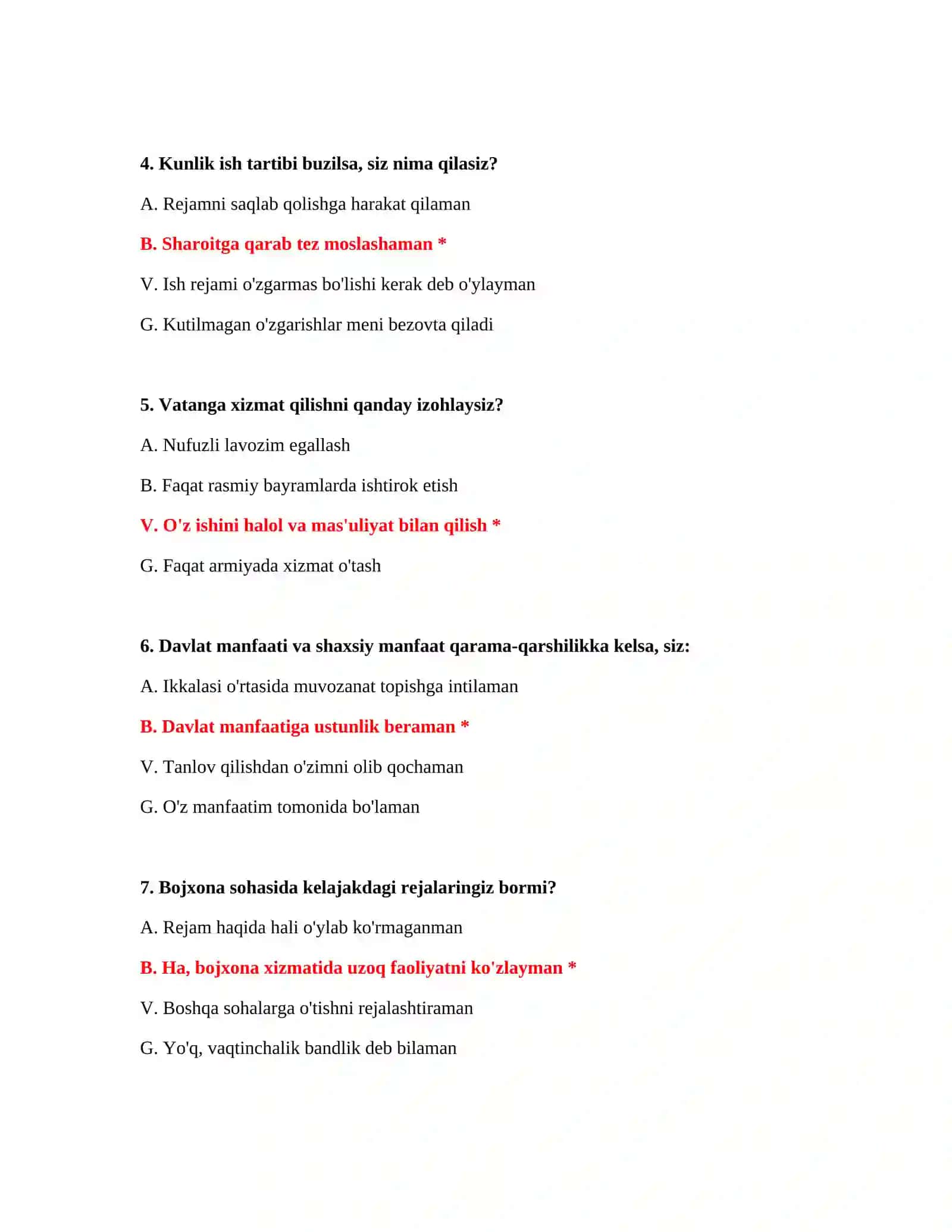 Qonun hujjatlari testlari bojxona 3
