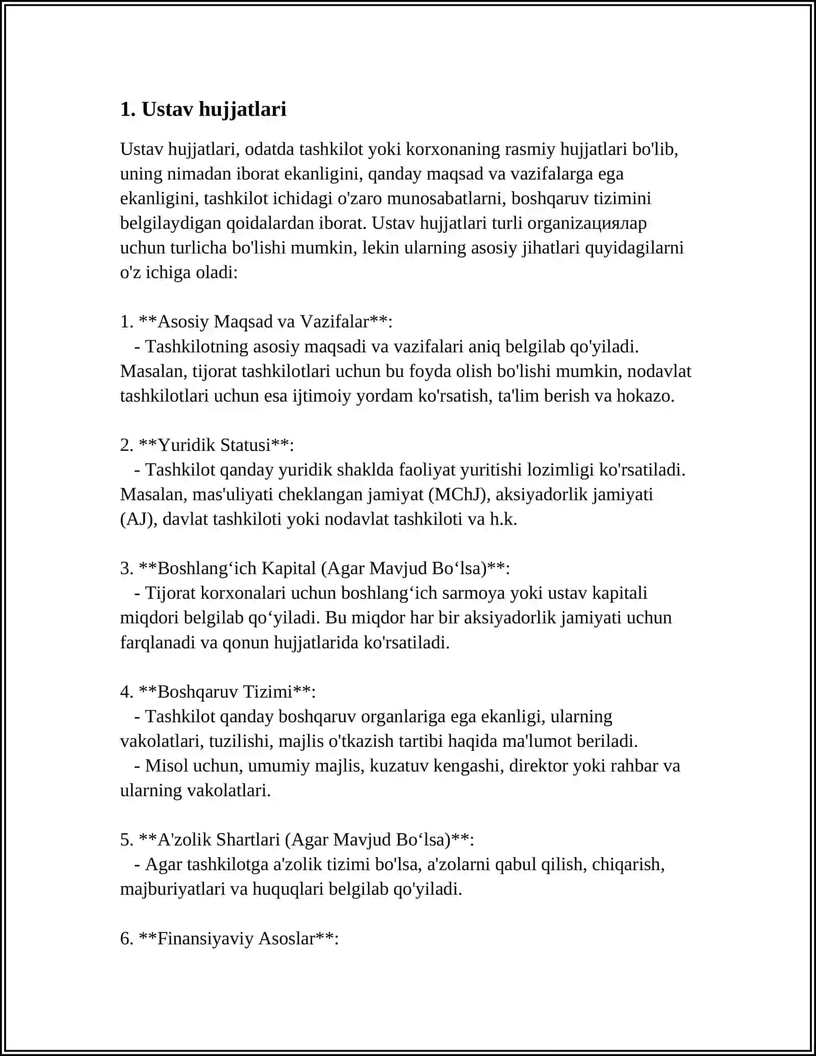 MUSTAQIL ISH Mavzu: HUJJAT TURLARI.TASHKILIY HUJJATLAR 3