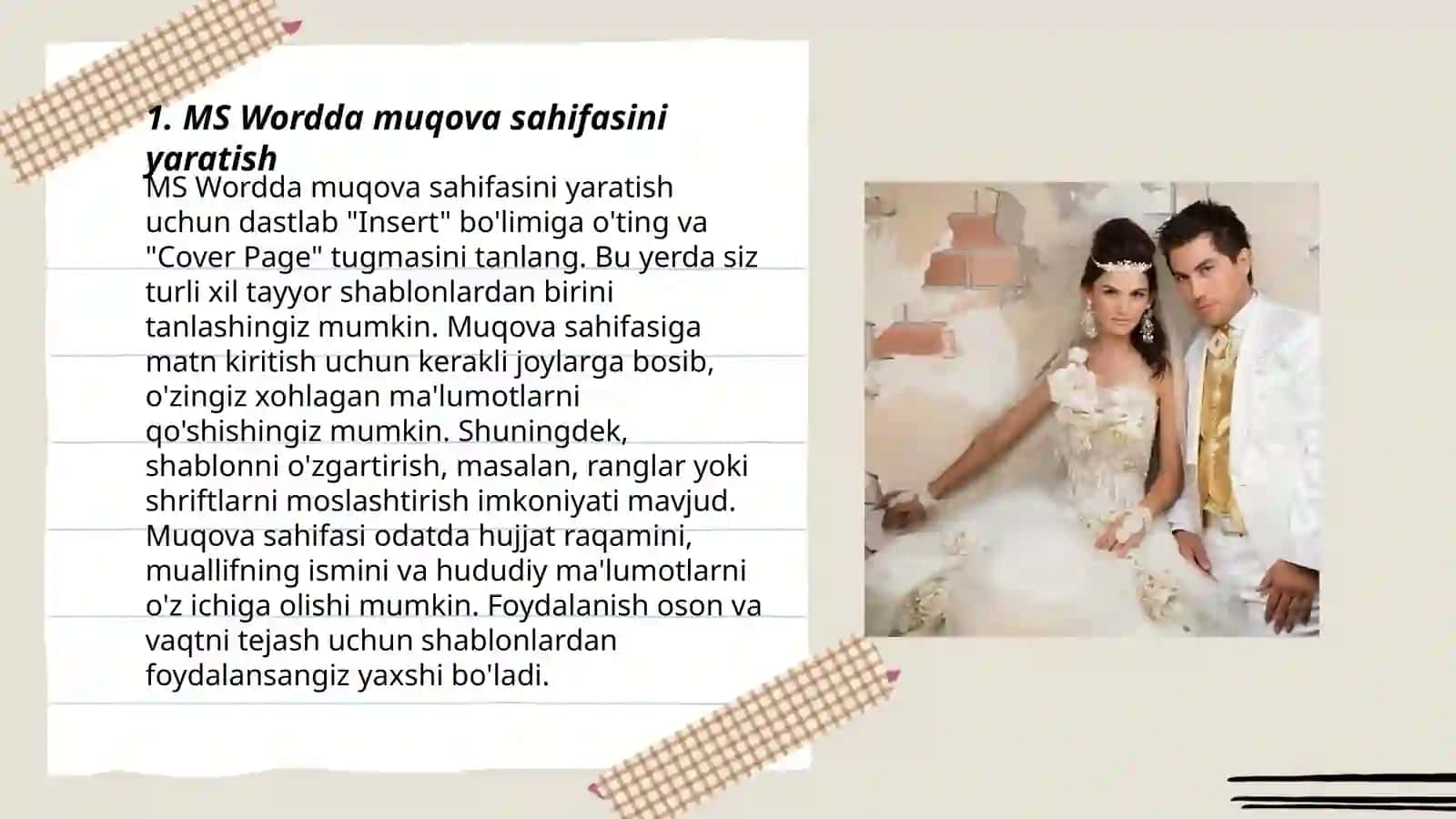 MS Wordda kitob va broshuralar uchun muqova yaratish 3