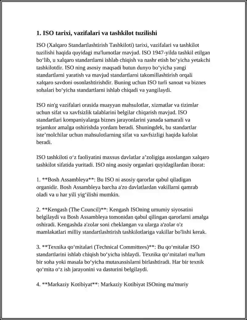 METROLOGIYA VA STANDARTLASHTIRISH BO`YICHA XALQAROTASHKILOTLAR. (ISO, MEK, MOZM) 3