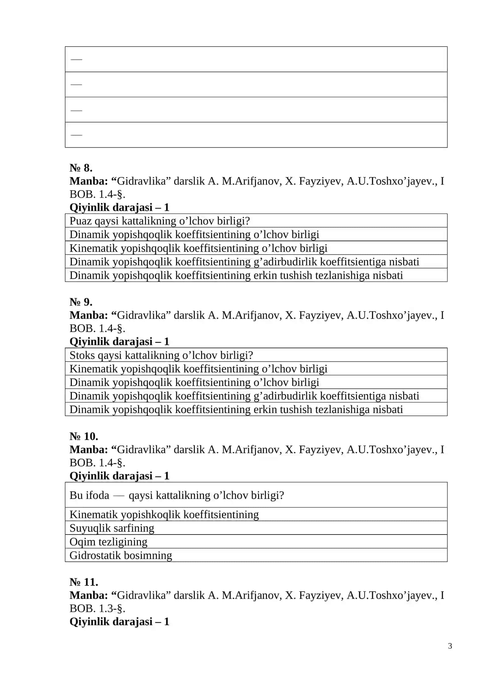 Gidravlika fanidan test 3