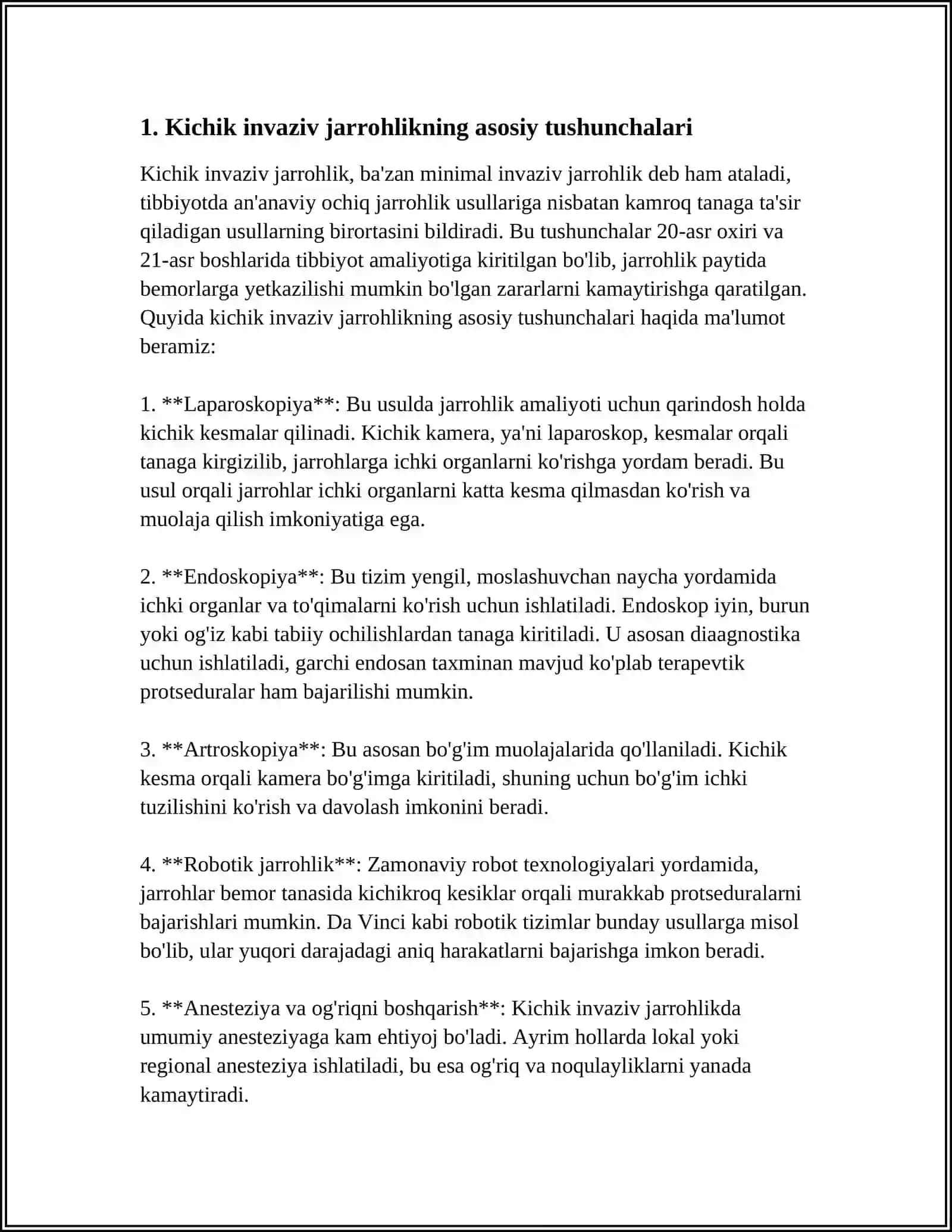 KICHIK INVAZIV XIRURGIYANING MOHIYATLARI.XIRURGIYA FANINING RIVOJLANISH BOSQICHLARI 3