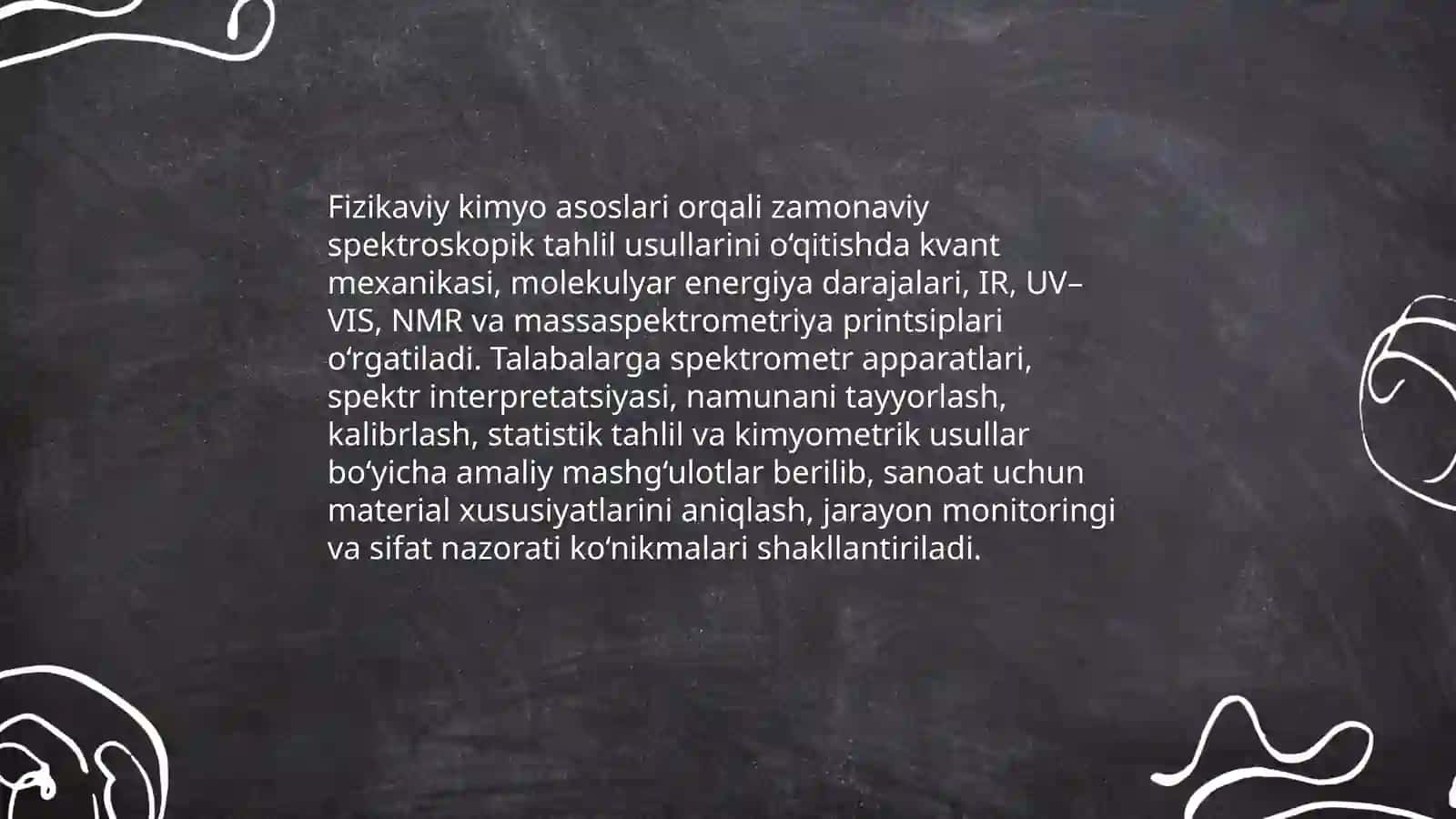 Fizikaviy kimyo fanini zamonaviy tahlil usullarini orgatishdagi hamda kimyo texnologiya sohalarini rivojlantirishdagi o'rni 3