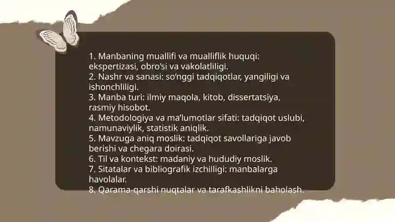 Manbalar tahlili va adabiyotlar sharhini tayyorlash 3