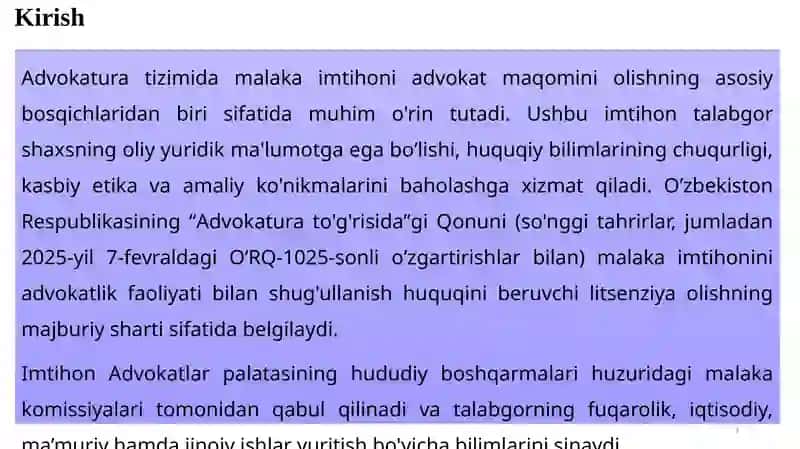 Malakaimtihoni qabul qilishni takomillashtirishim koniyatları 3