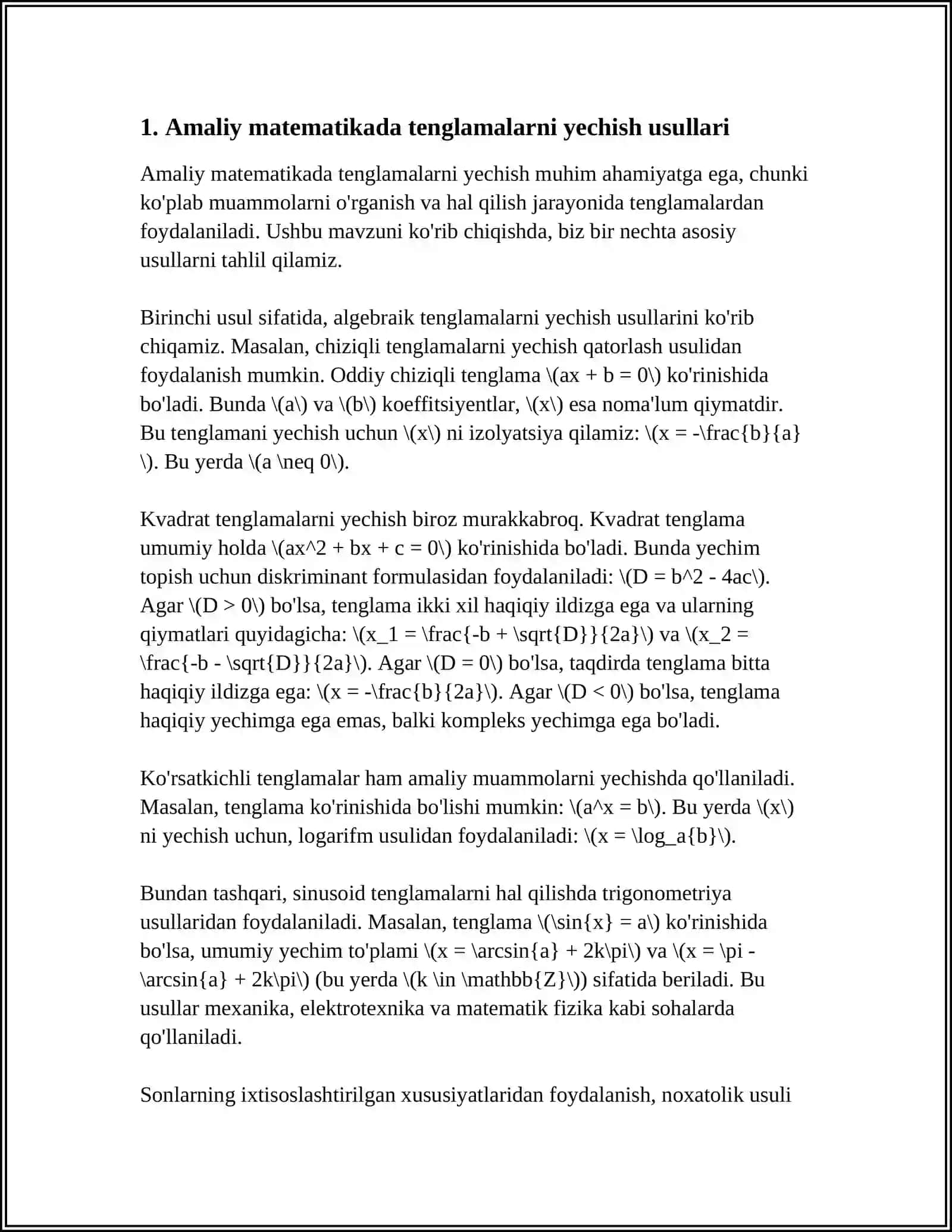 ANDIJON DAVLAT UNIVERSITETI AMALIY MATEMATIKA 3