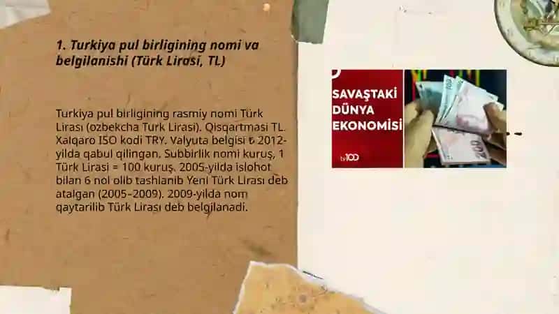 Turkiya pul birligi haqida taqdimot 3