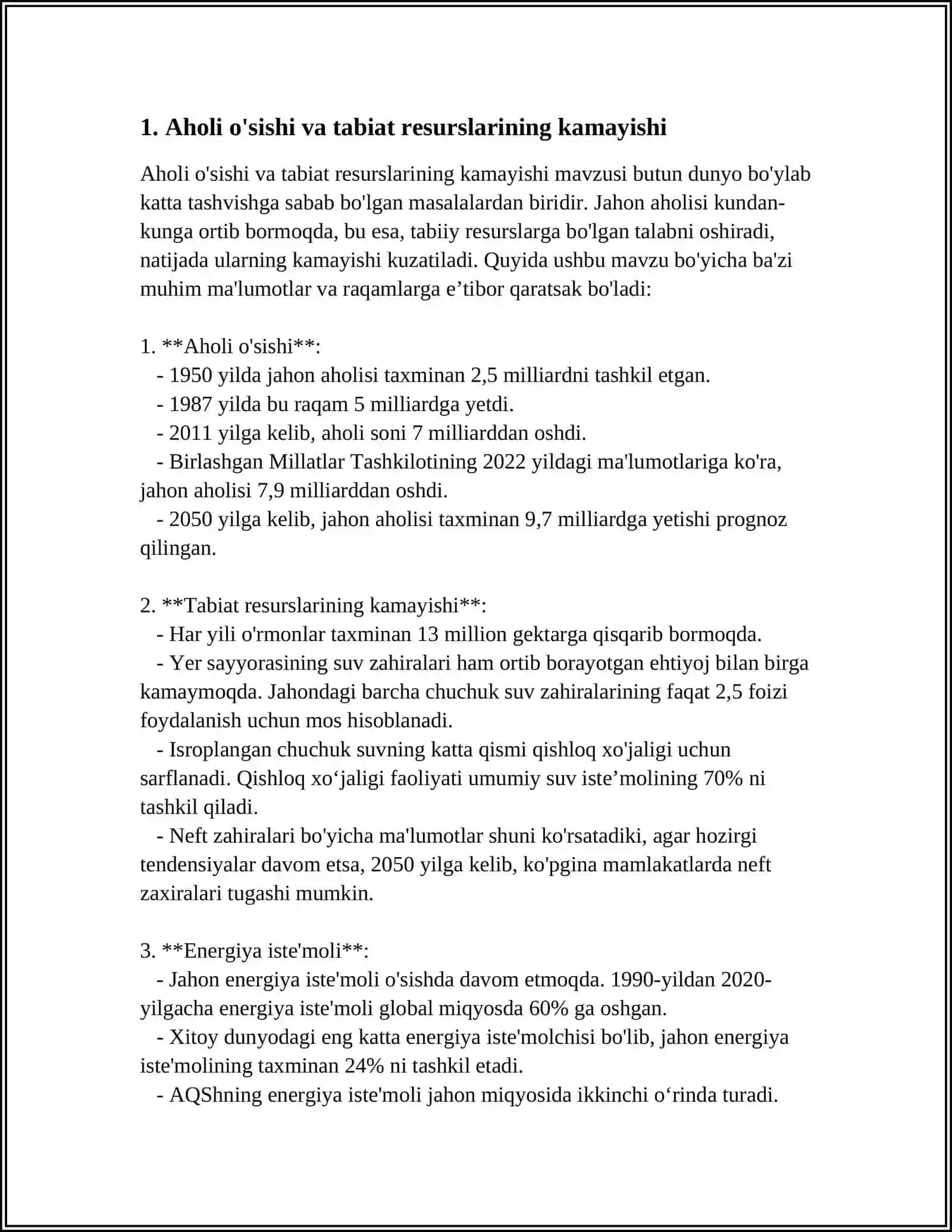 EKOLOGIYA VA DEMOGRAFIYA (AHOLINI OʻSISHI) 3