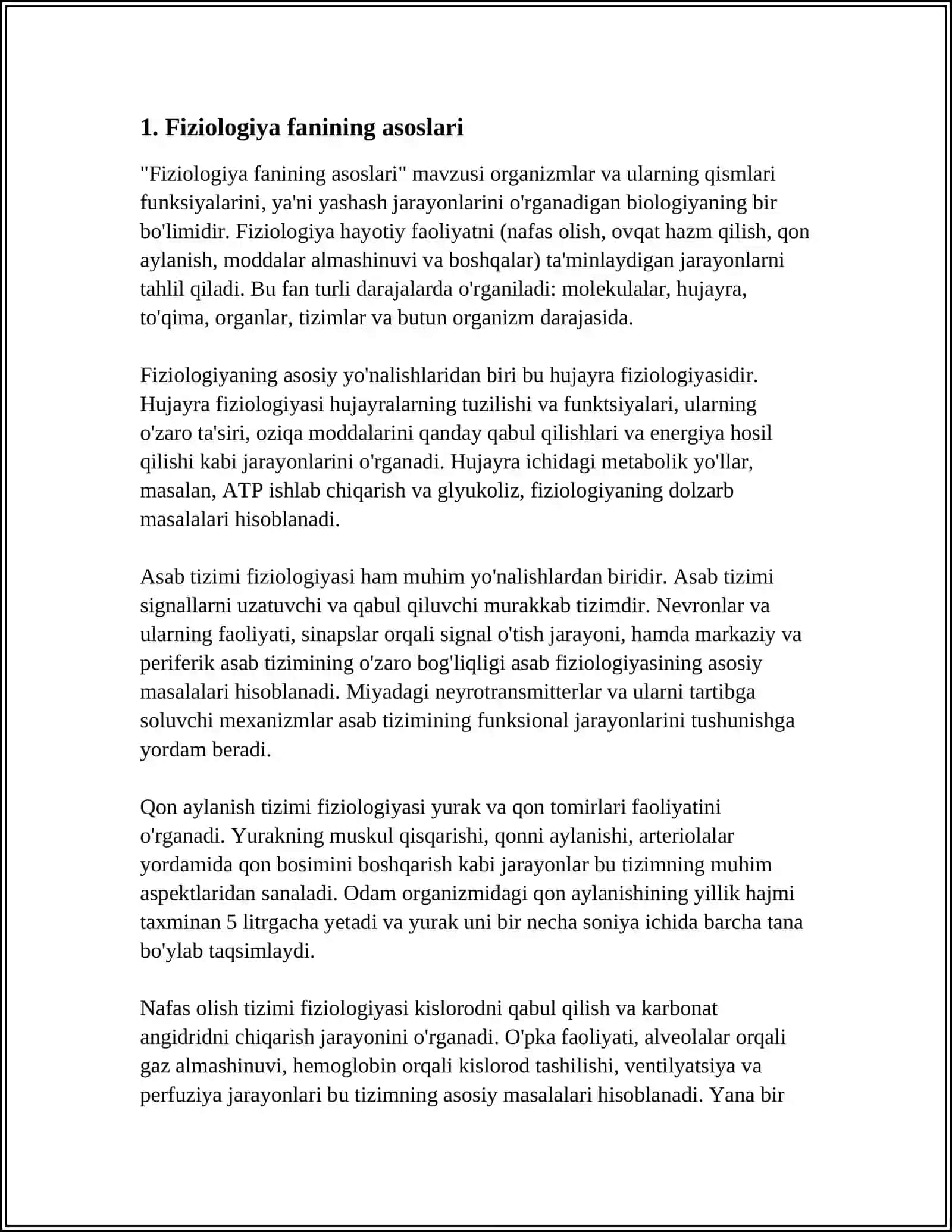 FIZIOLOGIYA FANI,RIVOJLANISHI,TIBBIYOTDA AHAMIYATI. FIZIOLOGIK TEKSHIRISH USULLARI 3
