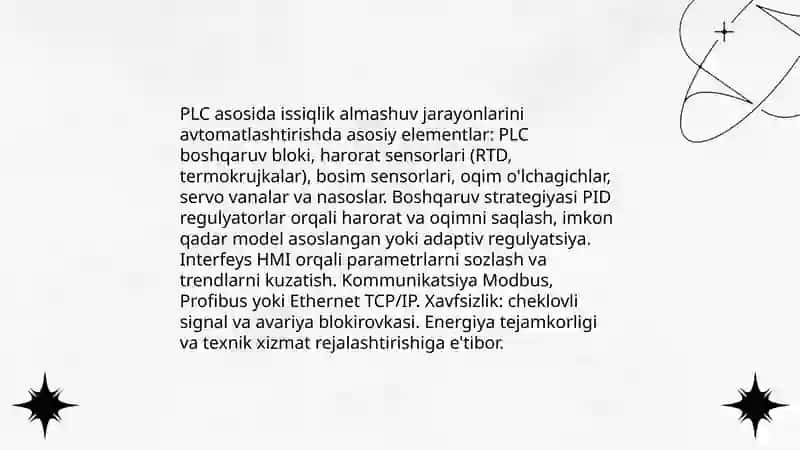 Issiqliq almashinuv jarayonini avtomatlashtirish 3