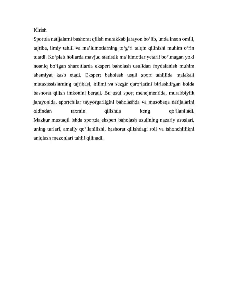 SPORTDA SARALASH, MODELLASHTIRISH VA BASHORAT QILISH 3