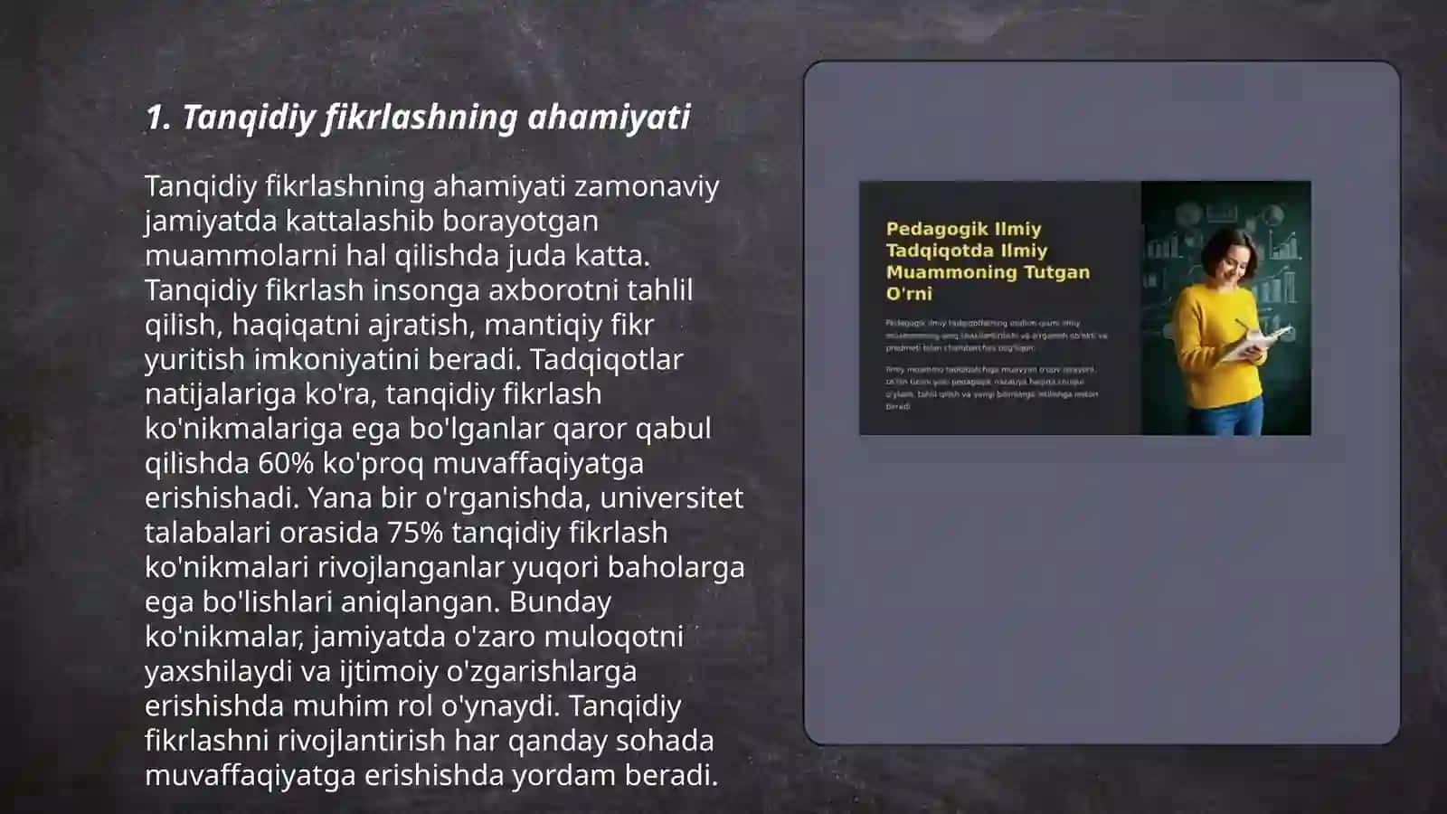 Tadqiqotda tanqidiy fikrlsh mahoratini oshirish 3