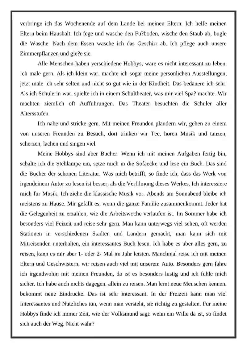 Freizeit und Hobbys“ 3