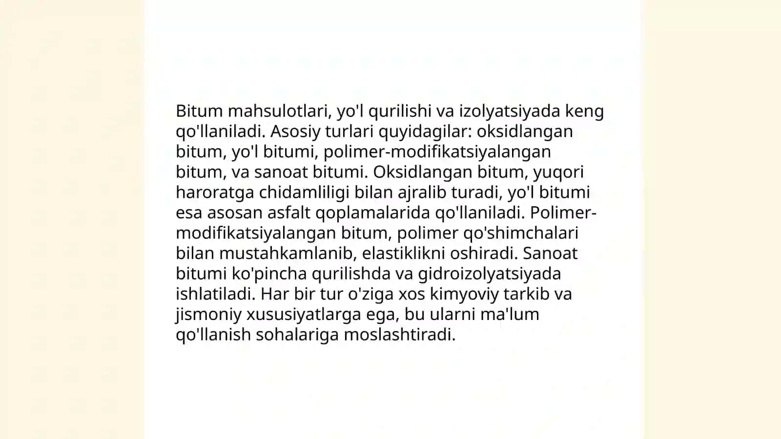 Bitum mahsulotlarini ishlab chiqarish 3