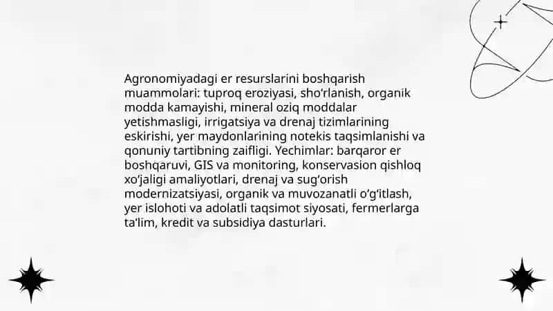 Agronomiyadagi istiqlolli vazifalar va bu sohadagi muammolarni hal etish yoʻllari 3