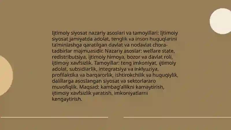 Ijtimoiy siyosat va uning ijtimoiy ish uchun ahamiyati 3