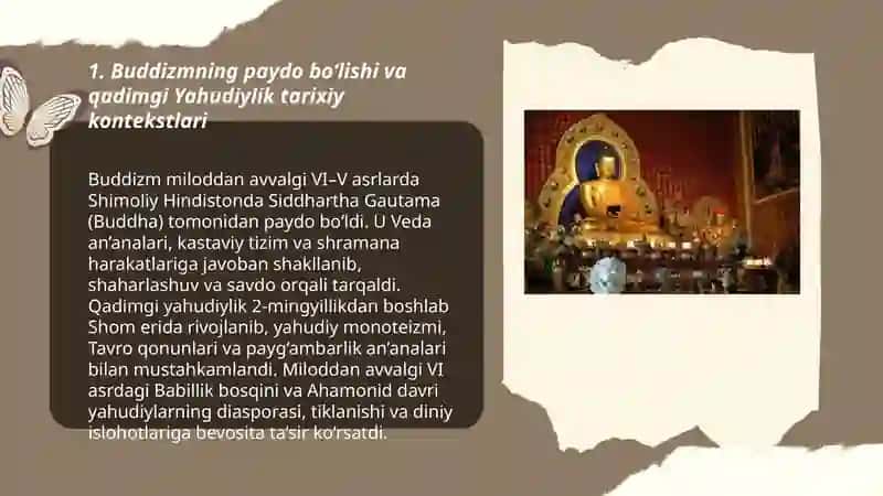 Buddizm tarixi va Yahudiylik 3