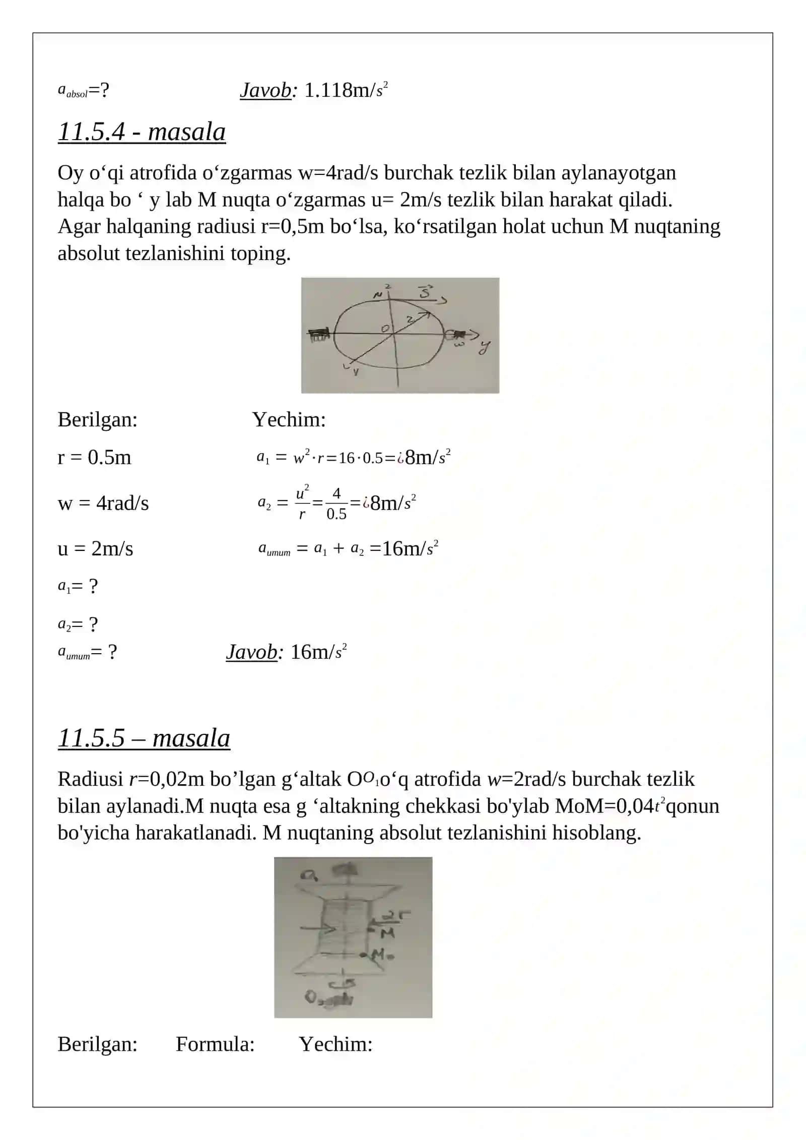 Moddiy nuqta va qattiq jismning murakkab harakati 3