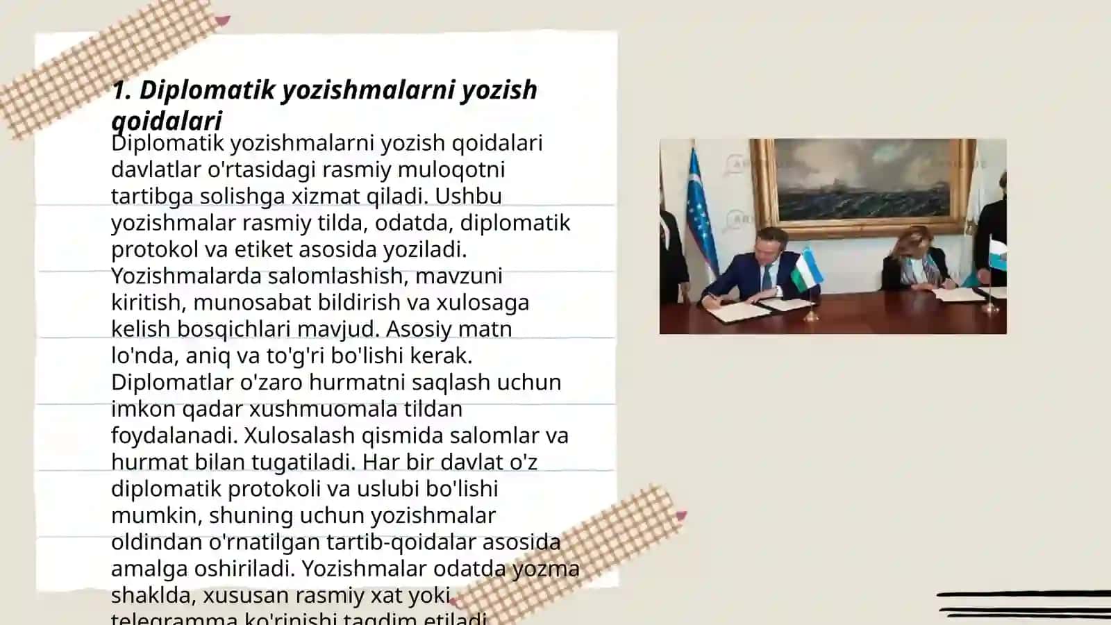 Diplomatik va tijorat yozishmalari 3