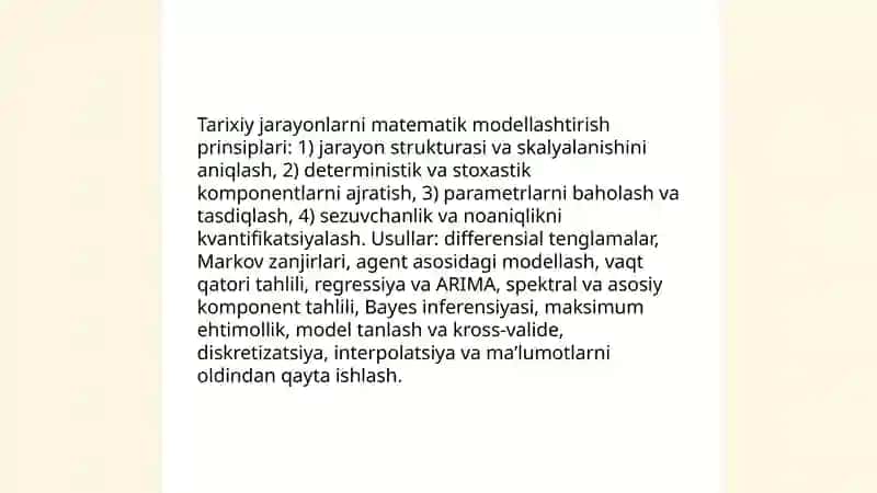 Tarixiy jarayonlarini modellashtirish va qayta ishlash 3