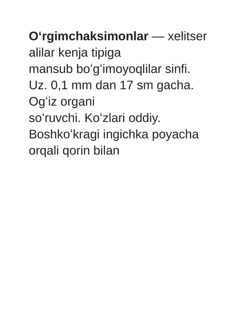 Tibbiyotda ahamiyatga ega bo‘lgan o‘rgimchaksimonlar 3