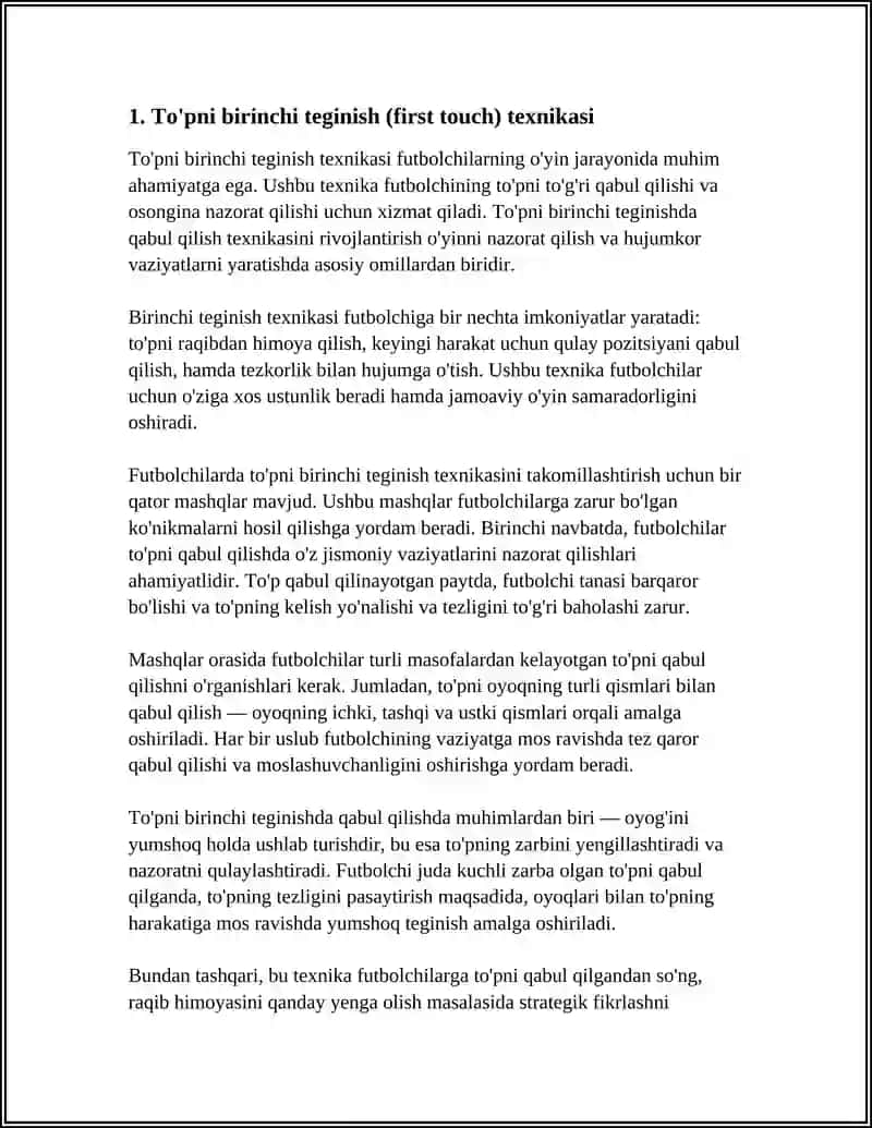 FUTBOLCHILARDA TO‘PNI BOSHQARISH TEXNIKASI VA MASHQLARI 3