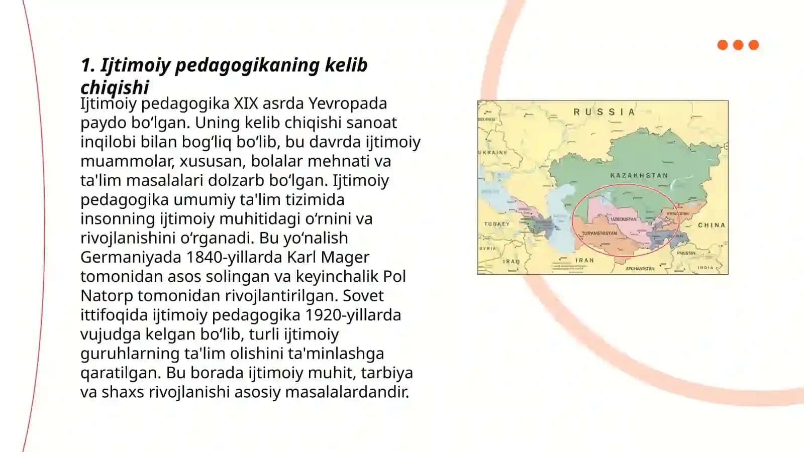 Xorijda va òzbekistonda ijtimoiy pedogogning rivojlanish tarixi 3