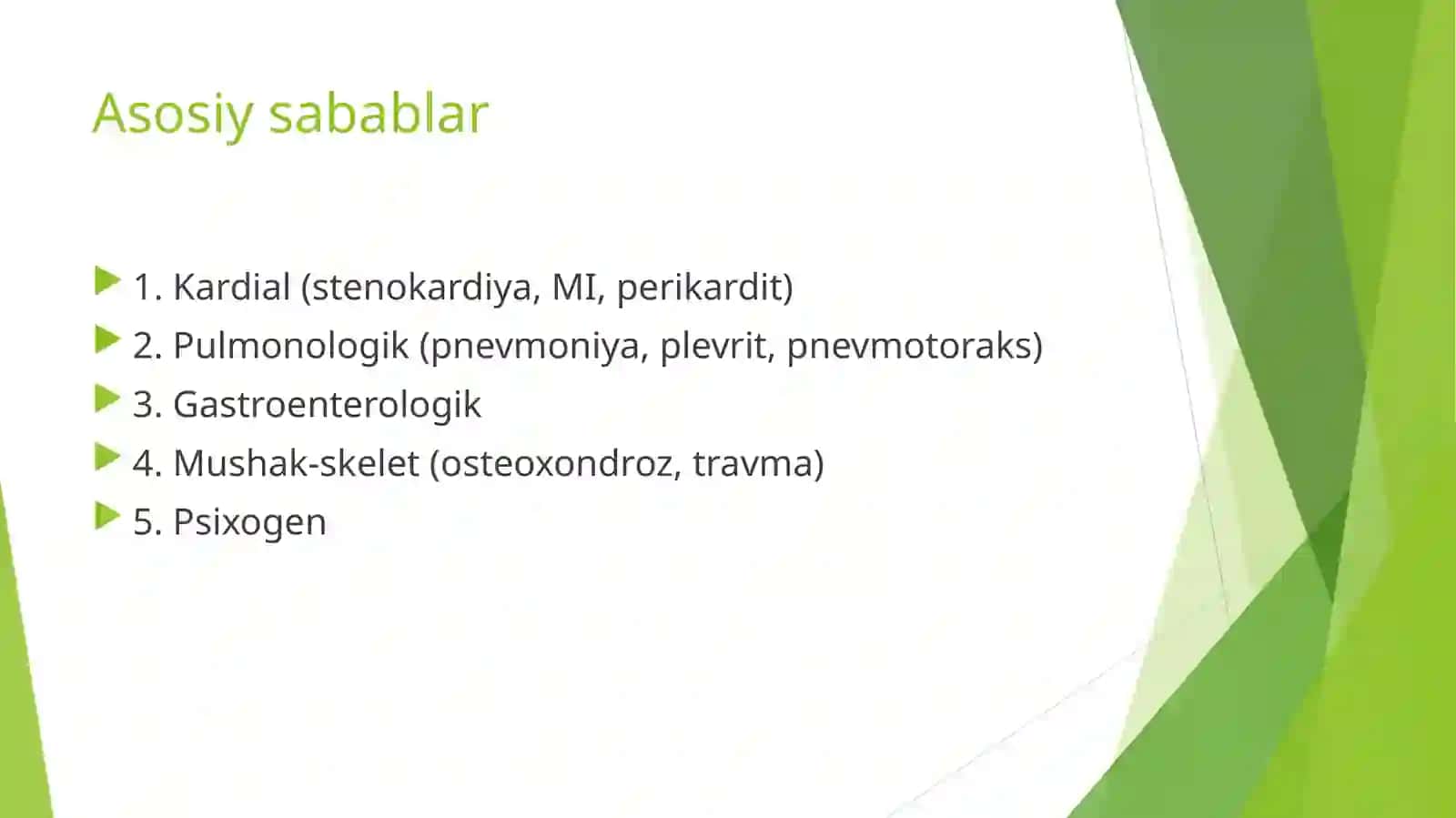 Ko`krak qafasidagi og`riq:algoritmik yondashuv asosida differensial diagnostika 3