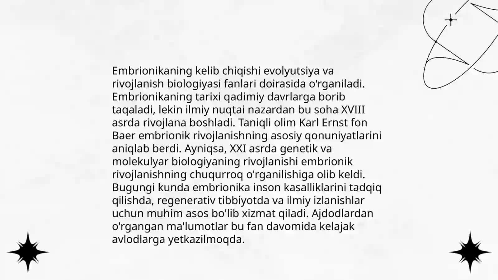 Embryologiya fani tarixi va vazifalari 3