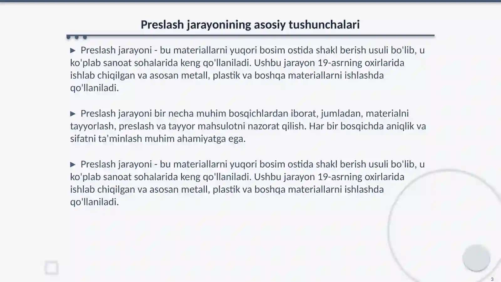 Preslash yoli bilan shakl berish usullari 3