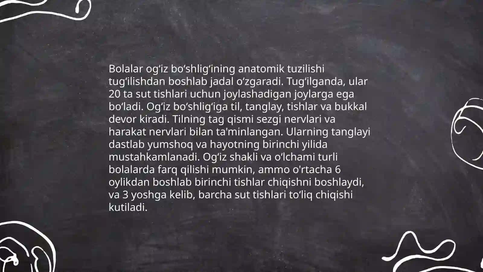 Bolalarda ogʻiz boʻshligʻi,halqum,qiziloʻngach anatomo-fiziologik xususiyatlari 3