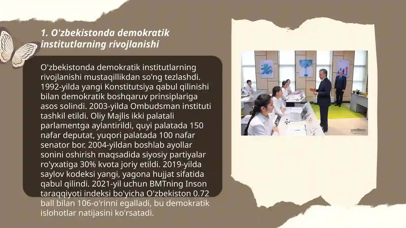 O'zbekistonda demokratik fuqoralik jamiyati asoslarining shakllanishi amalga oshirilgan siyosiy islohotlar 3