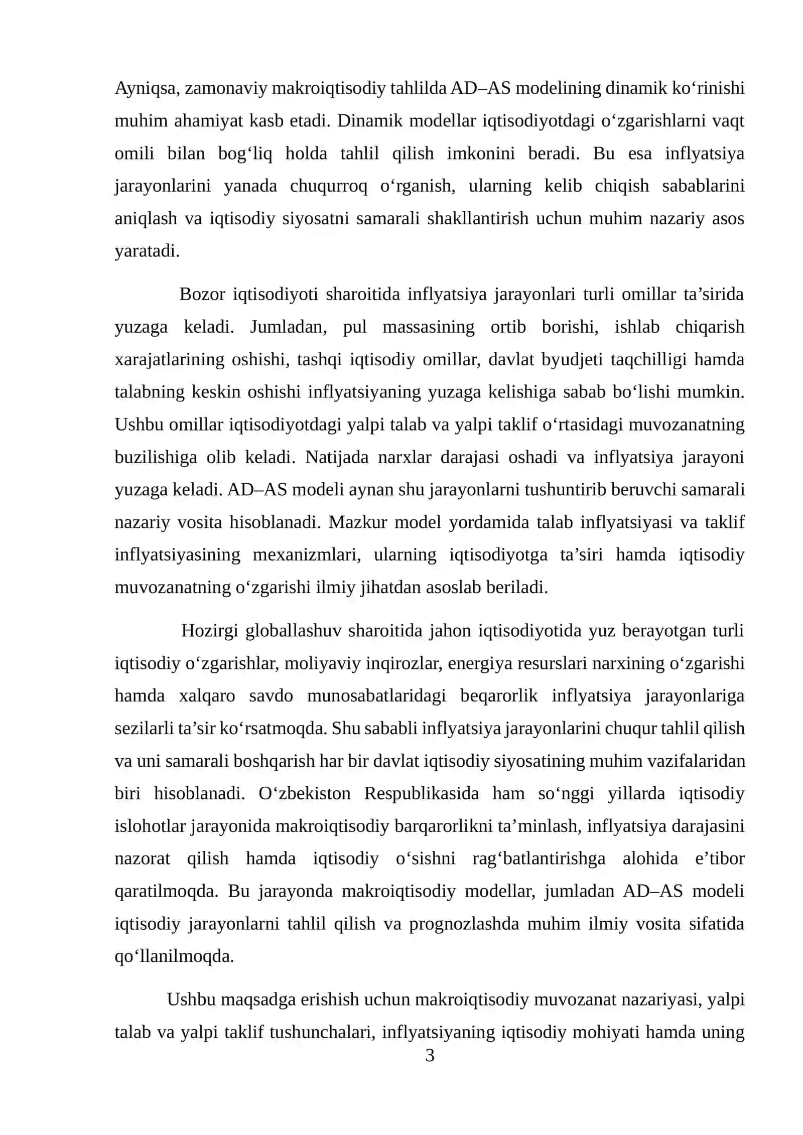AD–AS DINAMIK MODELLAR INFLYATSIYA JARAYONLARINI TAHLIL QILISH VOSITASI SIFATIDA 3