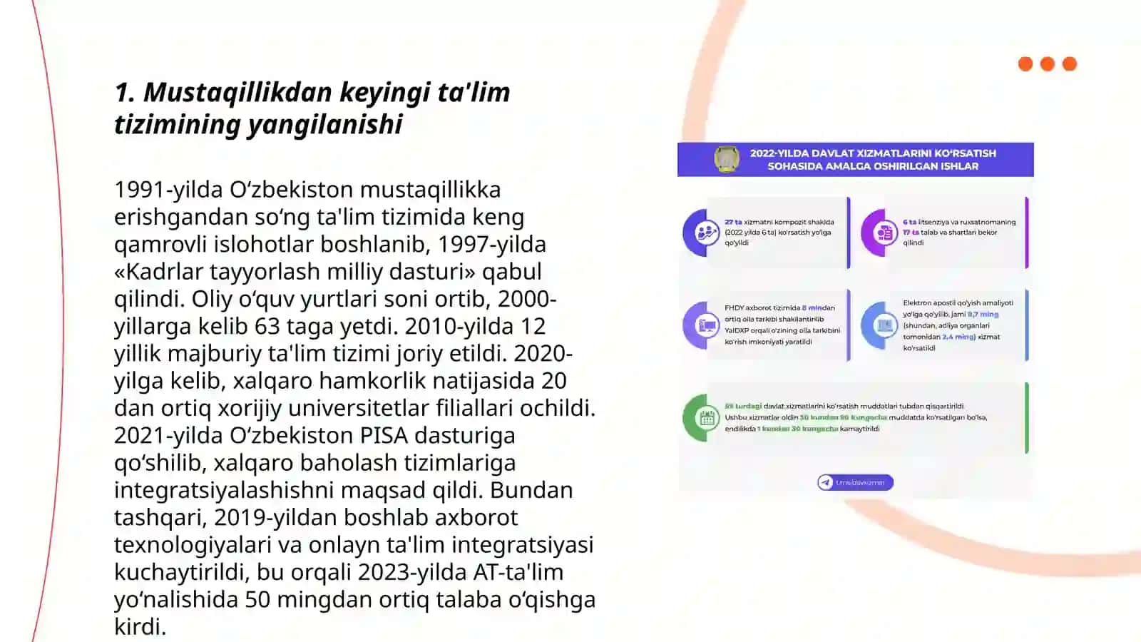 Mustaqillikdan keyingi ta'lim tizimining yangilanishi 3