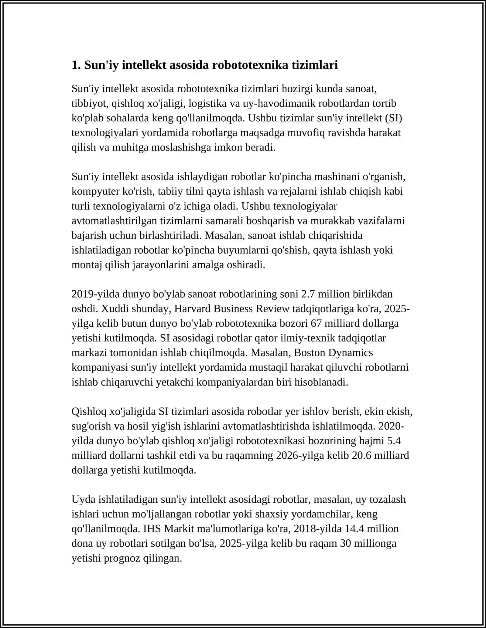 Sun'iy intellekt asosida robototexnika tizimlari 3