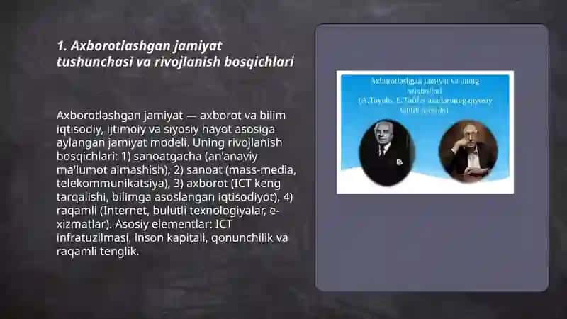 Axborotlashgan jamiyat va uning istiqbollari 3