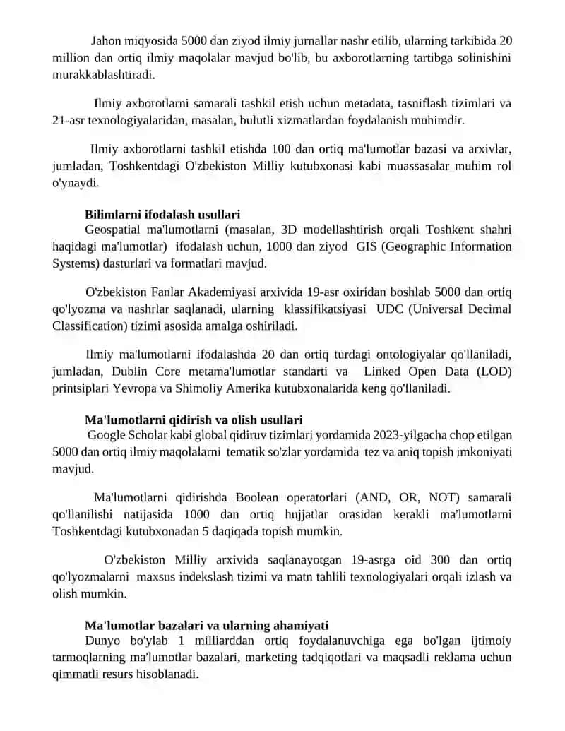 Ekspert tizimlari va ilmiy adabiyotlar boshqarish 3