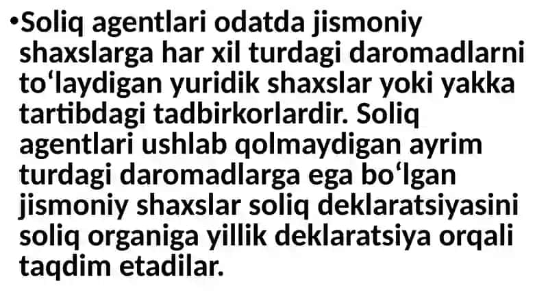 JISMONIY SHAXSLARDAN OLINADIGAN DAROMAD SOLIG‘I 3