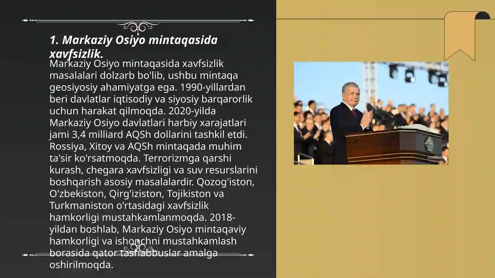 Markaziy Osiyo mintaqasida xavfsizlik 3