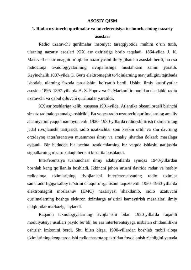 Interferentsiya manbalari sifatida radio uzatuvchi qurilmalarni oʻrganish 3