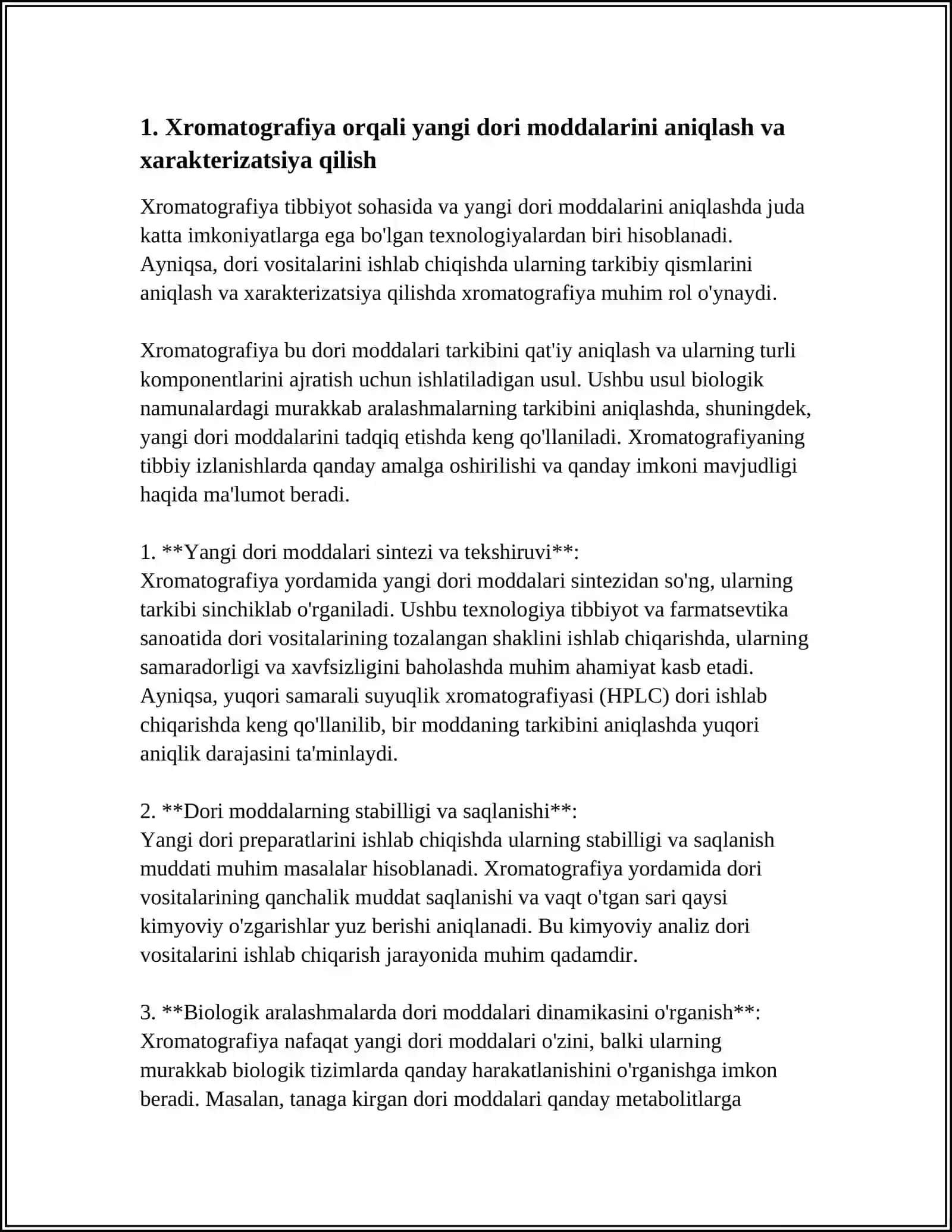 XROMATOGRAFIYANING TIBBIY IZLANISHLARDAGI IMKONIYATLARI 3