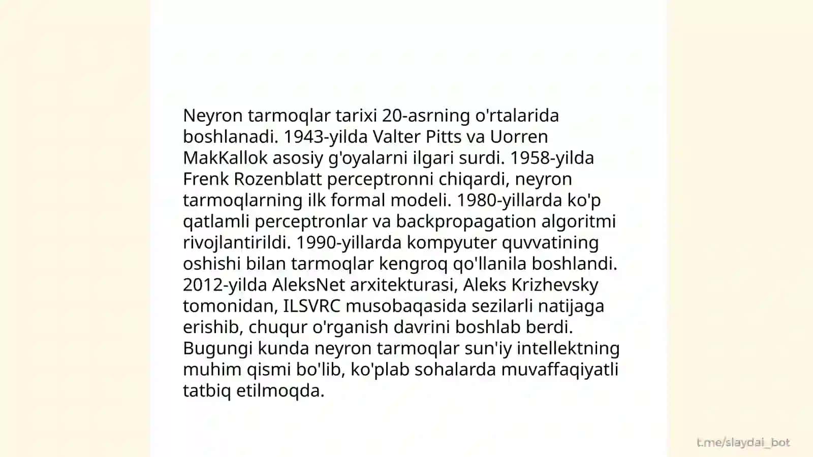 Neyron tarmoqlar tarixi 3