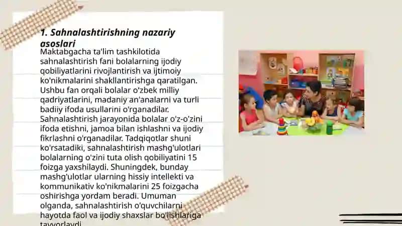 Sahnalashtirish fanining asosiy maqsadi 3