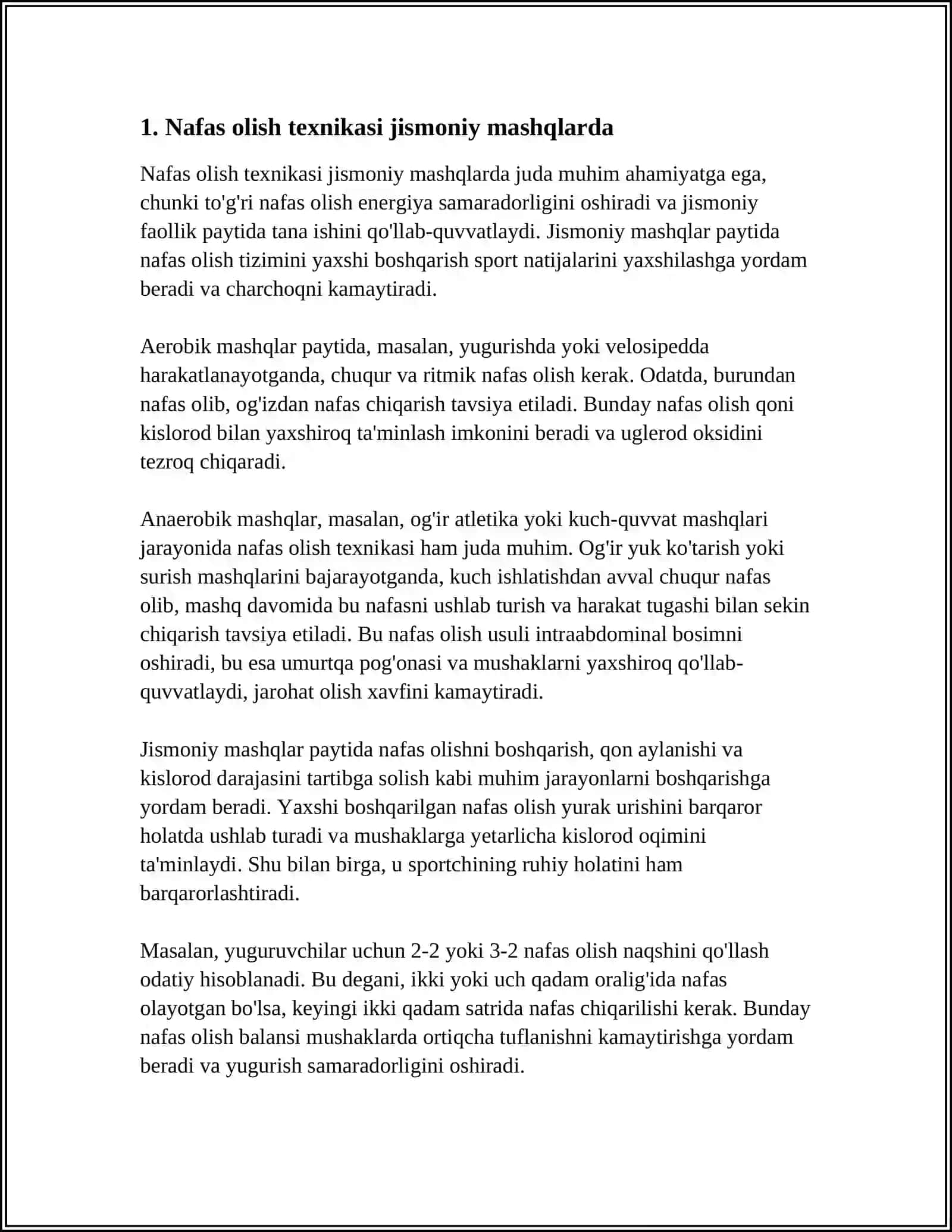 Nafas olish texnikasi jismoniy mashqlarda 3