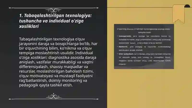 Tabaqalashtirilgan texnologiya: tushuncha va individual o'ziga xosliklari 3