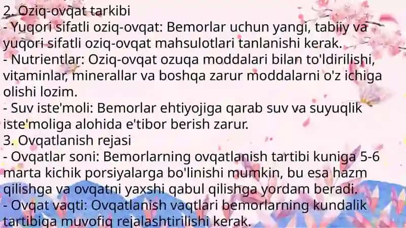 Bemorlarning ovqatlanishini tashkil qilish va uning g'iyenik nazorati 3